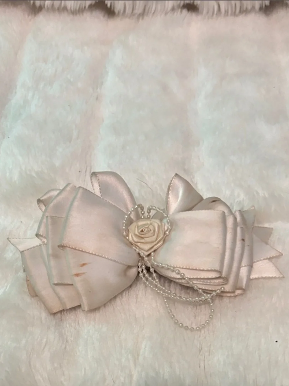 Girls Floral Purple & Pink hair clip, White Bow and Silver Heart Clip Set